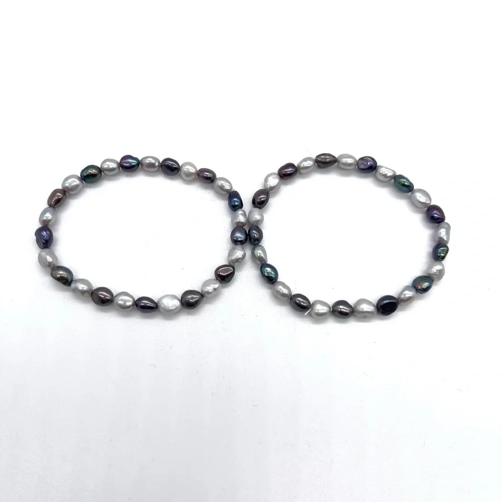 Multicolor Pearls 2 Stretch Bracelet